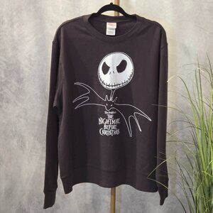 The Nighmare Before Christmas Jack Skellington Men's Charcoal Sweatshirt NWT